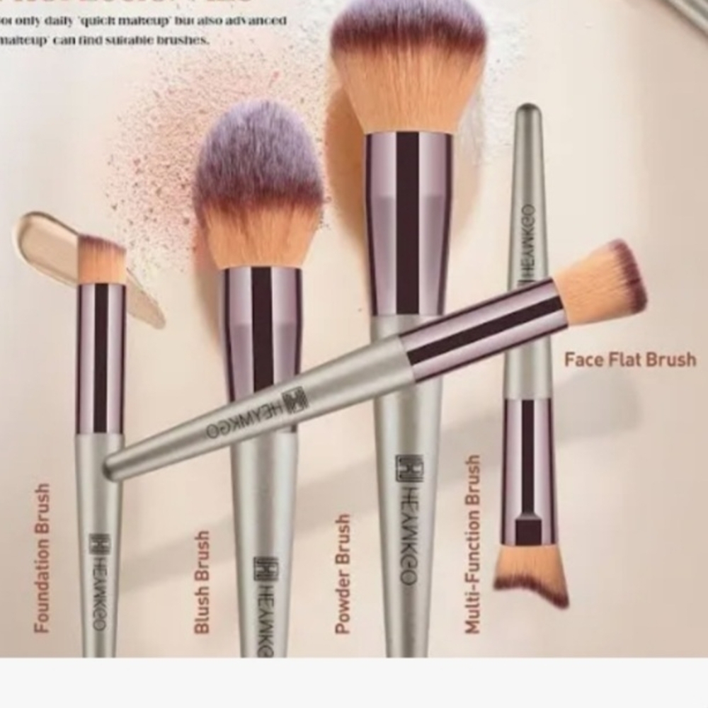 Makeup Brush Set - Silver